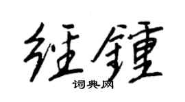 王正良经钟行书个性签名怎么写