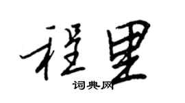 王正良程里行书个性签名怎么写