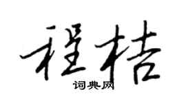 王正良程桔行书个性签名怎么写