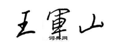 王正良王军山行书个性签名怎么写