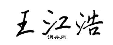 王正良王江浩行书个性签名怎么写