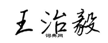 王正良王治毅行书个性签名怎么写