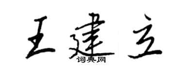 王正良王建立行书个性签名怎么写