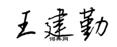 王正良王建勤行书个性签名怎么写