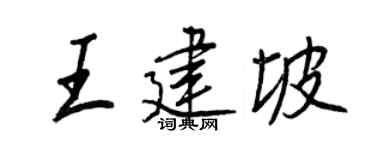 王正良王建坡行书个性签名怎么写