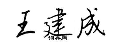 王正良王建成行书个性签名怎么写