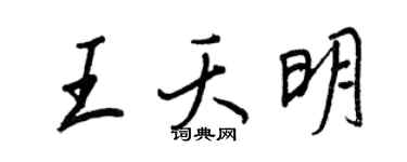 王正良王夭明行书个性签名怎么写