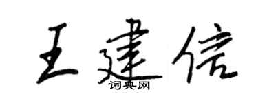 王正良王建信行书个性签名怎么写