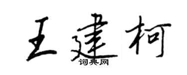 王正良王建柯行书个性签名怎么写