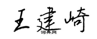 王正良王建崎行书个性签名怎么写