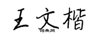 王正良王文楷行书个性签名怎么写