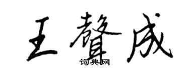 王正良王声成行书个性签名怎么写