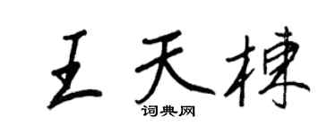 王正良王天栋行书个性签名怎么写