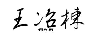 王正良王冶栋行书个性签名怎么写