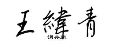 王正良王纬青行书个性签名怎么写