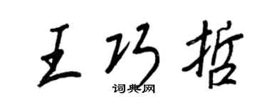 王正良王巧哲行书个性签名怎么写