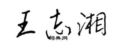 王正良王志湘行书个性签名怎么写