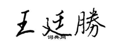 王正良王廷胜行书个性签名怎么写