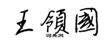 王正良王领国行书个性签名怎么写