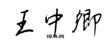 王正良王中卿行书个性签名怎么写
