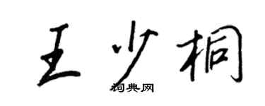 王正良王少桐行书个性签名怎么写