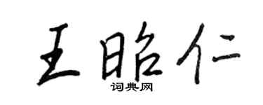 王正良王昭仁行书个性签名怎么写