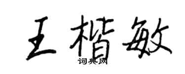 王正良王楷敏行书个性签名怎么写