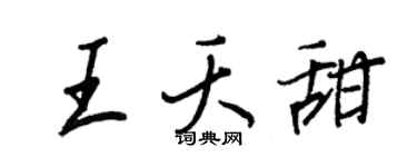 王正良王夭甜行书个性签名怎么写