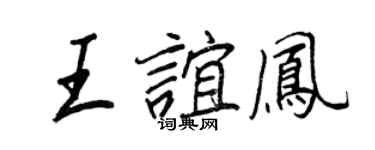 王正良王谊凤行书个性签名怎么写