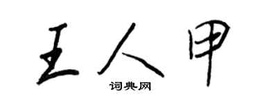 王正良王人甲行书个性签名怎么写