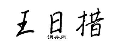 王正良王日措行书个性签名怎么写