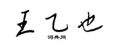 王正良王乙也行书个性签名怎么写