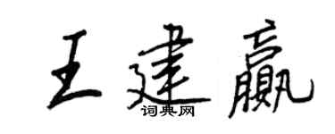 王正良王建赢行书个性签名怎么写