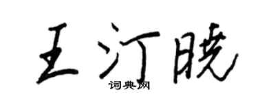 王正良王汀晓行书个性签名怎么写