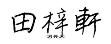 王正良田梓轩行书个性签名怎么写