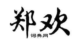 胡问遂郑欢行书个性签名怎么写