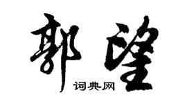 胡问遂郭望行书个性签名怎么写