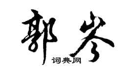 胡问遂郭岑行书个性签名怎么写