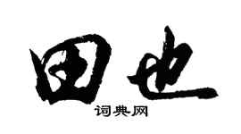 胡问遂田也行书个性签名怎么写