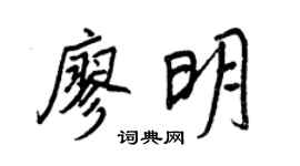 王正良廖明行书个性签名怎么写