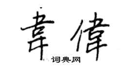 王正良韦伟行书个性签名怎么写