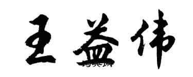 胡问遂王益伟行书个性签名怎么写