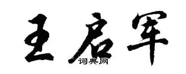 胡问遂王启军行书个性签名怎么写