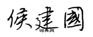 王正良侯建国行书个性签名怎么写