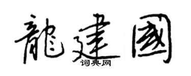 王正良龙建国行书个性签名怎么写