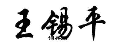 胡问遂王锡平行书个性签名怎么写