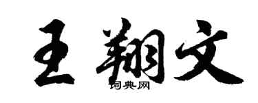 胡问遂王翔文行书个性签名怎么写