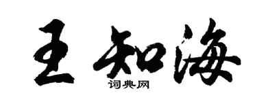 胡问遂王知海行书个性签名怎么写