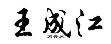 胡问遂王成江行书个性签名怎么写