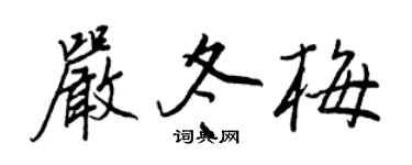 王正良严冬梅行书个性签名怎么写